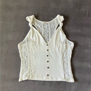 Miss me white lace tank top